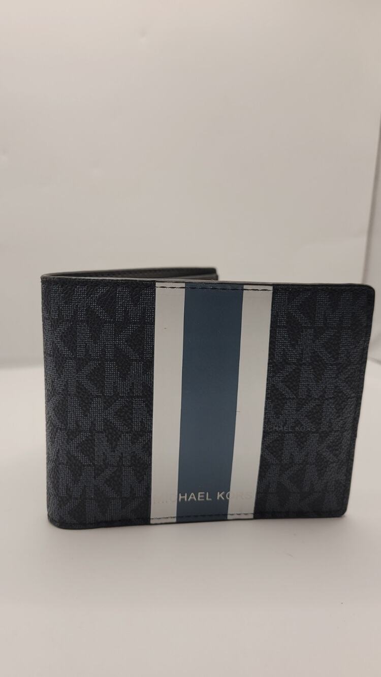 Michael Kors Men's Admiral MK Logo 3-in-1 Bifold Wallet Navy New Without Tags